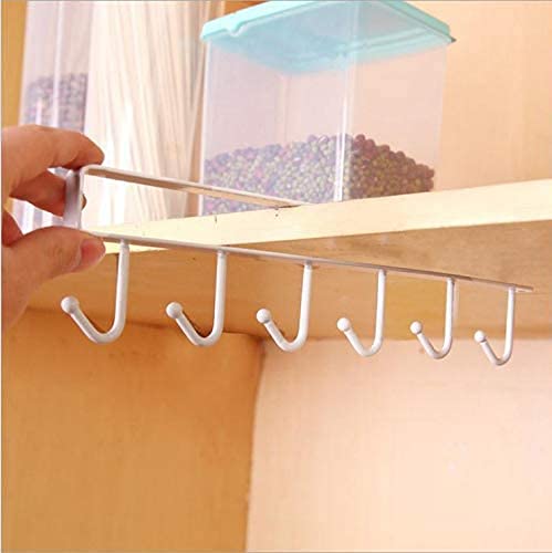 Under Shelf Hanging Hooks Organizer Rack