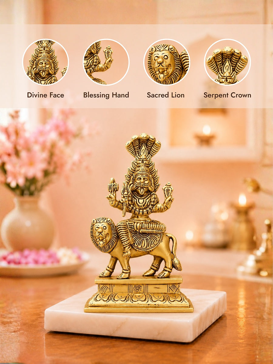 Brass Pratyangira Devi Idol for Protection & Negativity Removal