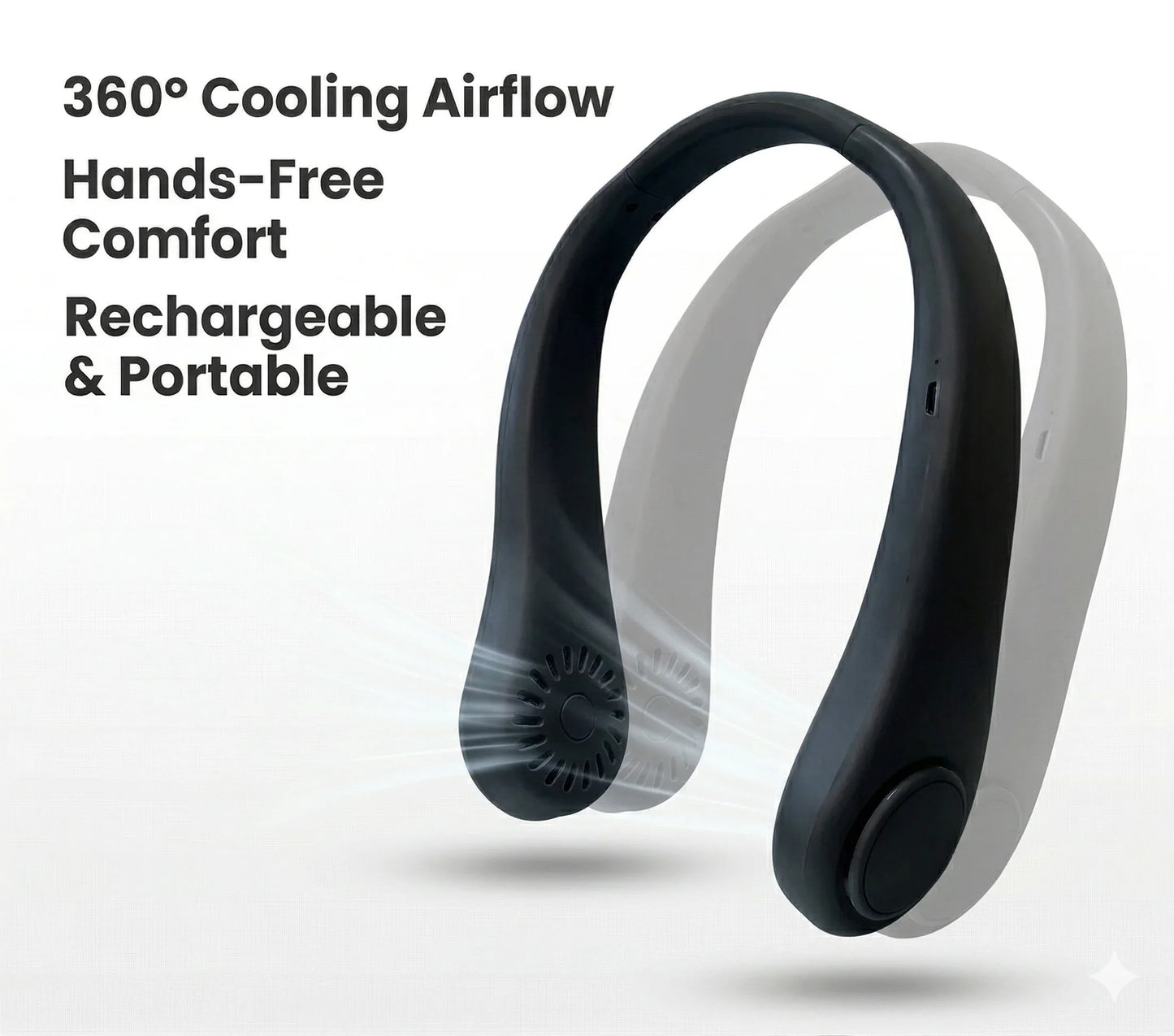 NeckFan™ – Wearable Neck Fan | Soft Airflow | Outdoor & Travel Cooling