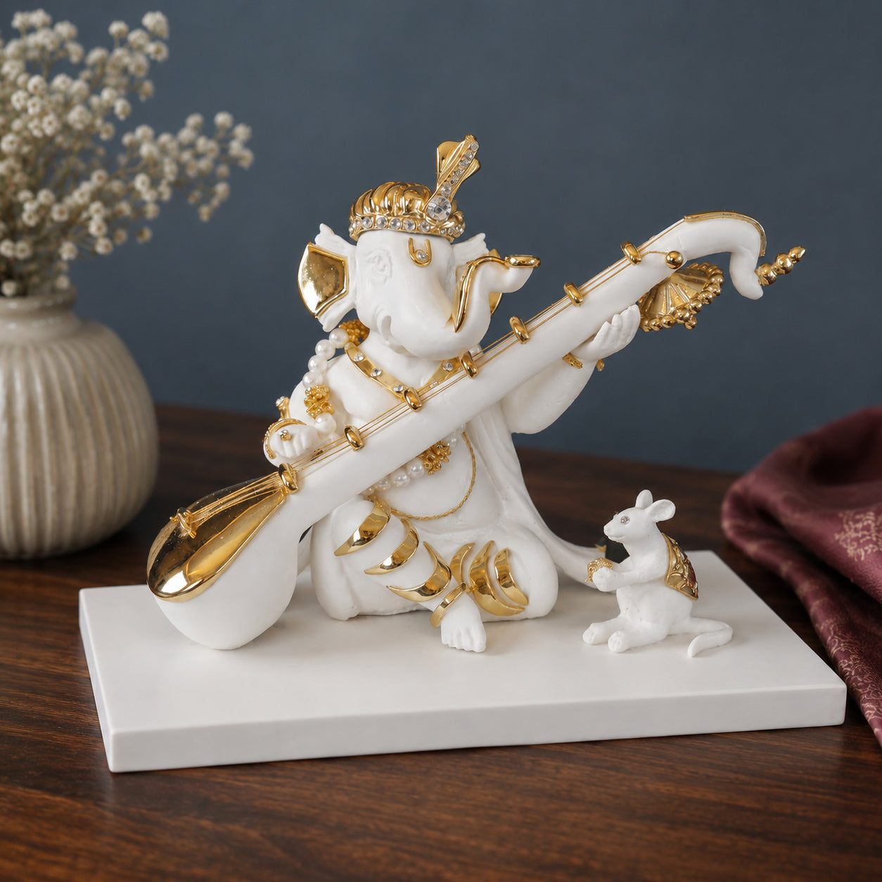 Ganesh Sitar Idol in Divine Rhythm