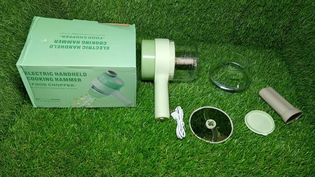 Electric Vegetable Cutter – 4-In-1 Handheld Slicer