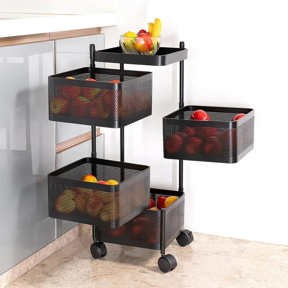 Metal Kitchen Trolley – 4 Layer Durable Storage Rack
