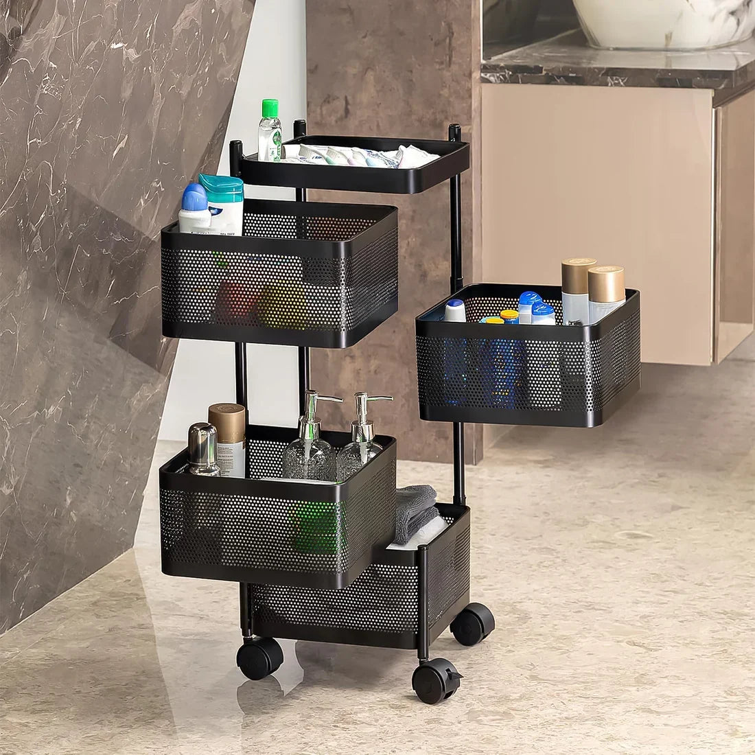Metal Kitchen Trolley – 4 Layer Durable Storage Rack
