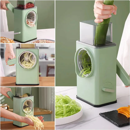 Stainless Steel Vegetable Chopper – 6 Blades & Mandoline Slicer