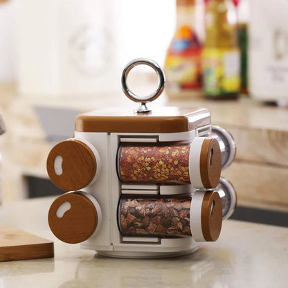 Plastic Spice Rack – 8-Jar Revolving Organizer