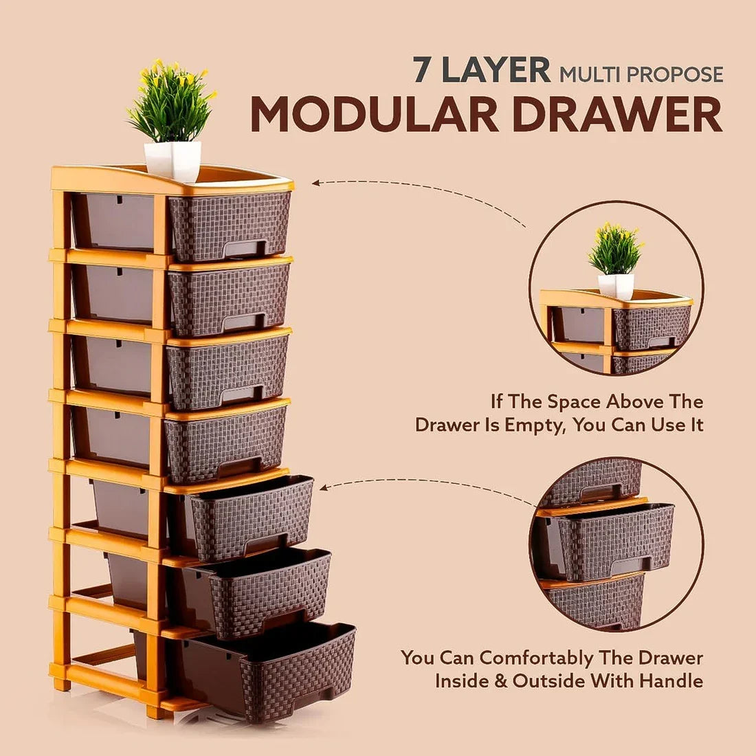 7-Layer Plastic Storage Drawer Organizer – Durable & Spacious