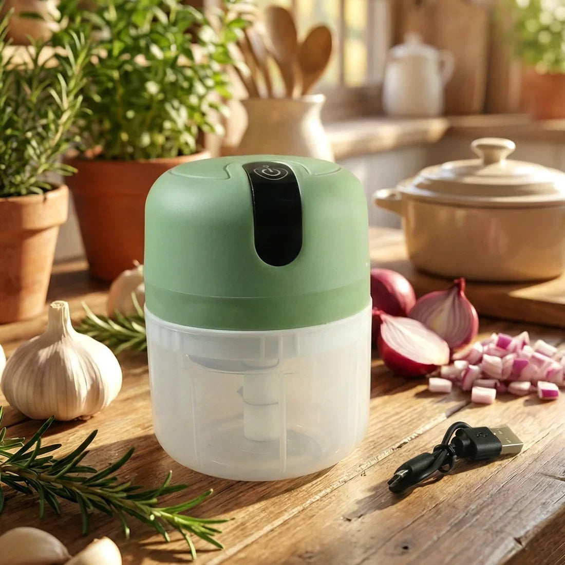Mini Electric Food Processor – USB Rechargeable & Compact 250 ML