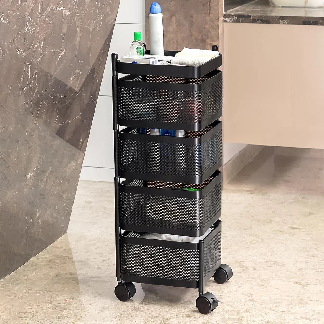 Metal Kitchen Trolley – 4 Layer Durable Storage Rack
