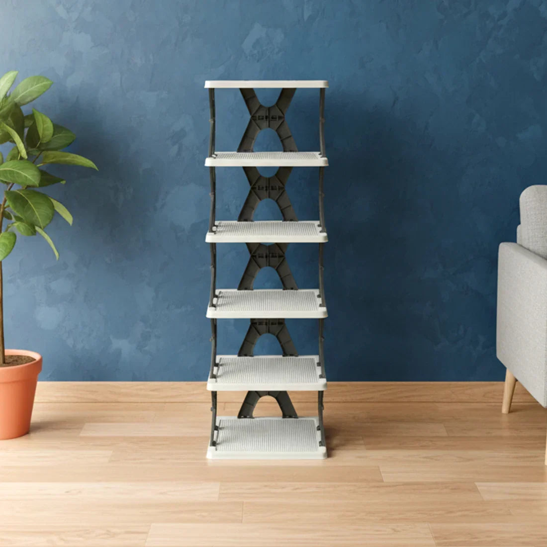 6 Layer Shoe Rack Stand – Space Saving Rectangle Organizer