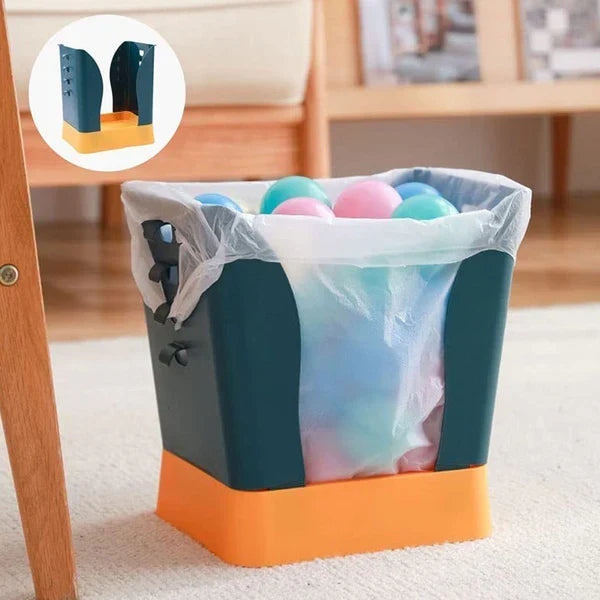 Smart Expandable Space-Saving Waste Bin with Bag Holder