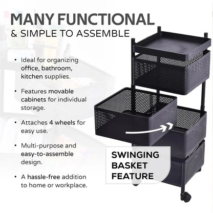 Metal Kitchen Trolley – 4 Layer Durable Storage Rack