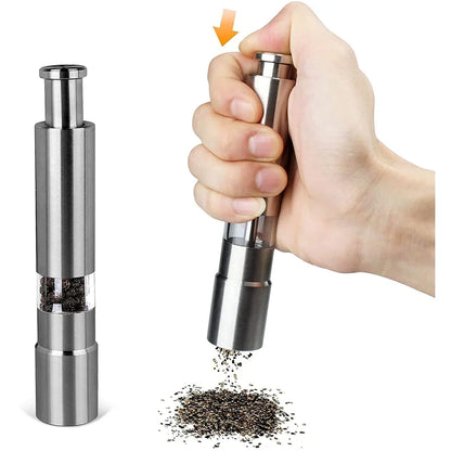 Thumb Press Grinder – Steel Salt & Pepper Mill