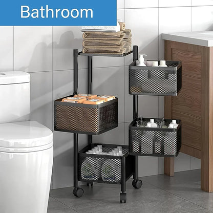 Metal Kitchen Trolley – 4 Layer Durable Storage Rack