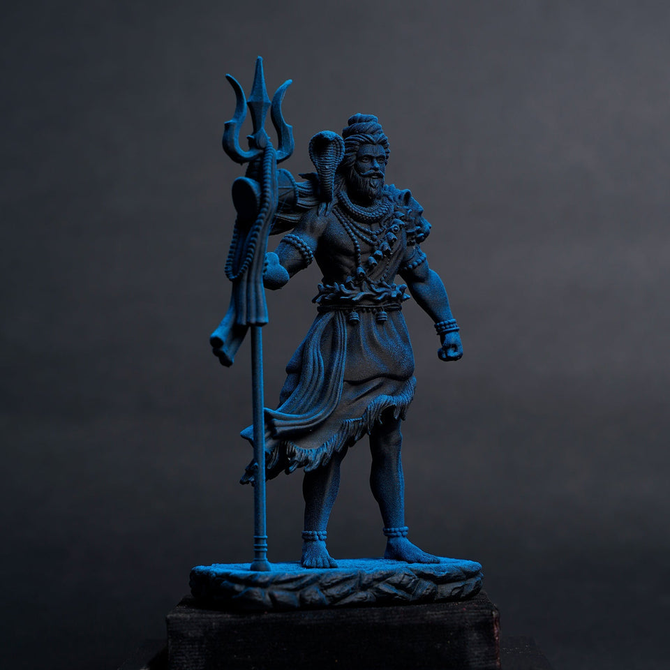 Shiva — The Protector | Standing Mahadev Idol for Car Dashboard | Khakhi