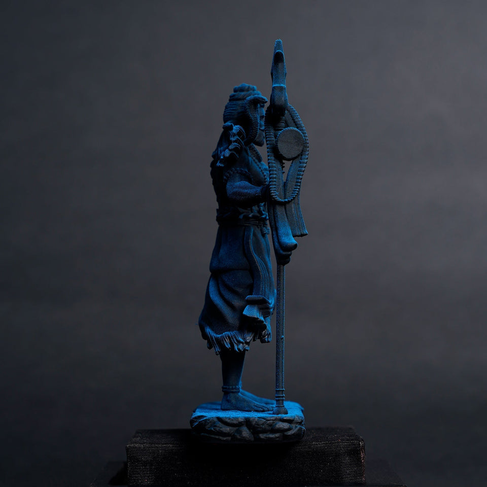 Shiva — The Protector | Standing Mahadev Idol for Car Dashboard | Blue