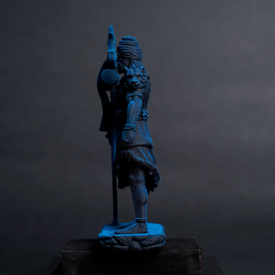 Shiva — The Protector | Standing Mahadev Idol for Car Dashboard | Antique Gold