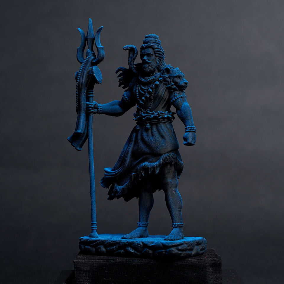 Shiva — The Protector | Standing Mahadev Idol for Car Dashboard | Khakhi