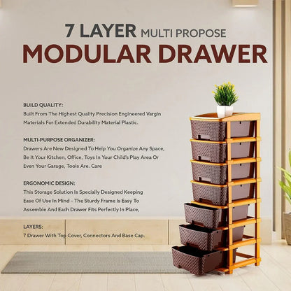 7-Layer Plastic Storage Drawer Organizer – Durable & Spacious