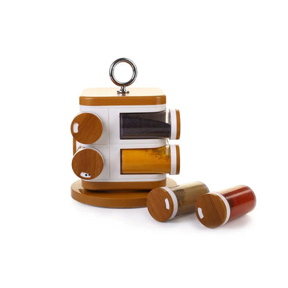 Plastic Spice Rack – 8-Jar Revolving Organizer