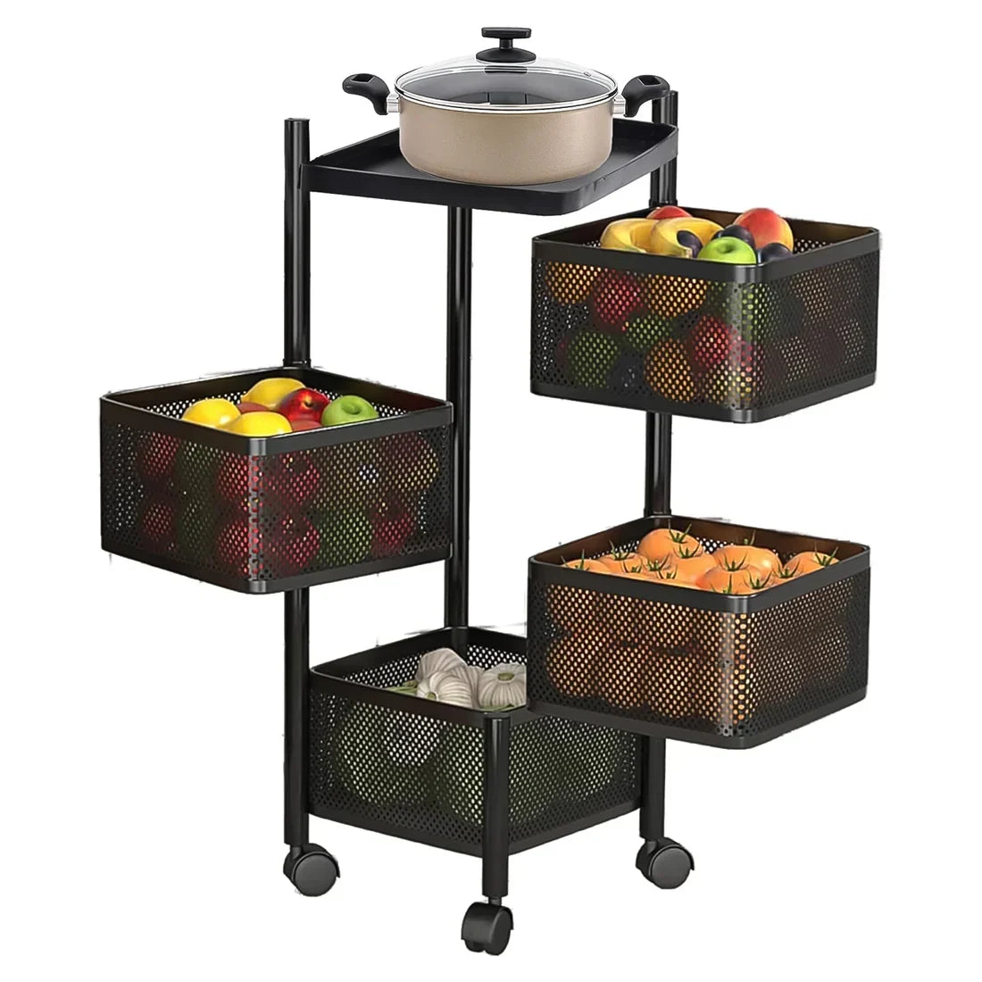 Metal Kitchen Trolley – 4 Layer Durable Storage Rack