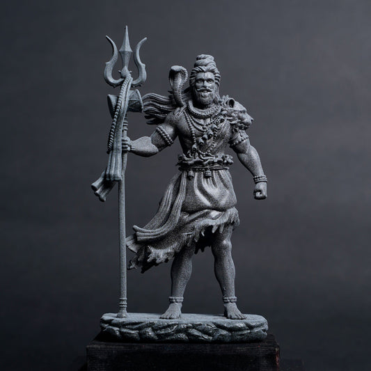 Shiva — The Protector | Standing Mahadev Idol for Car Dashboard | Khakhi