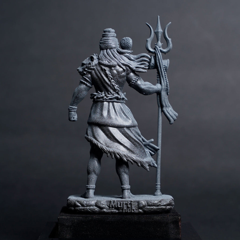 Shiva — The Protector | Standing Mahadev Idol for Car Dashboard | Khakhi
