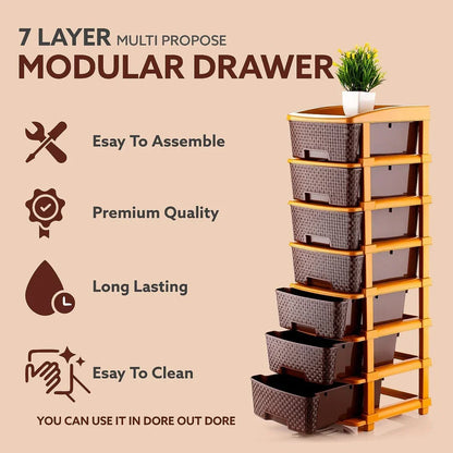 7-Layer Plastic Storage Drawer Organizer – Durable & Spacious