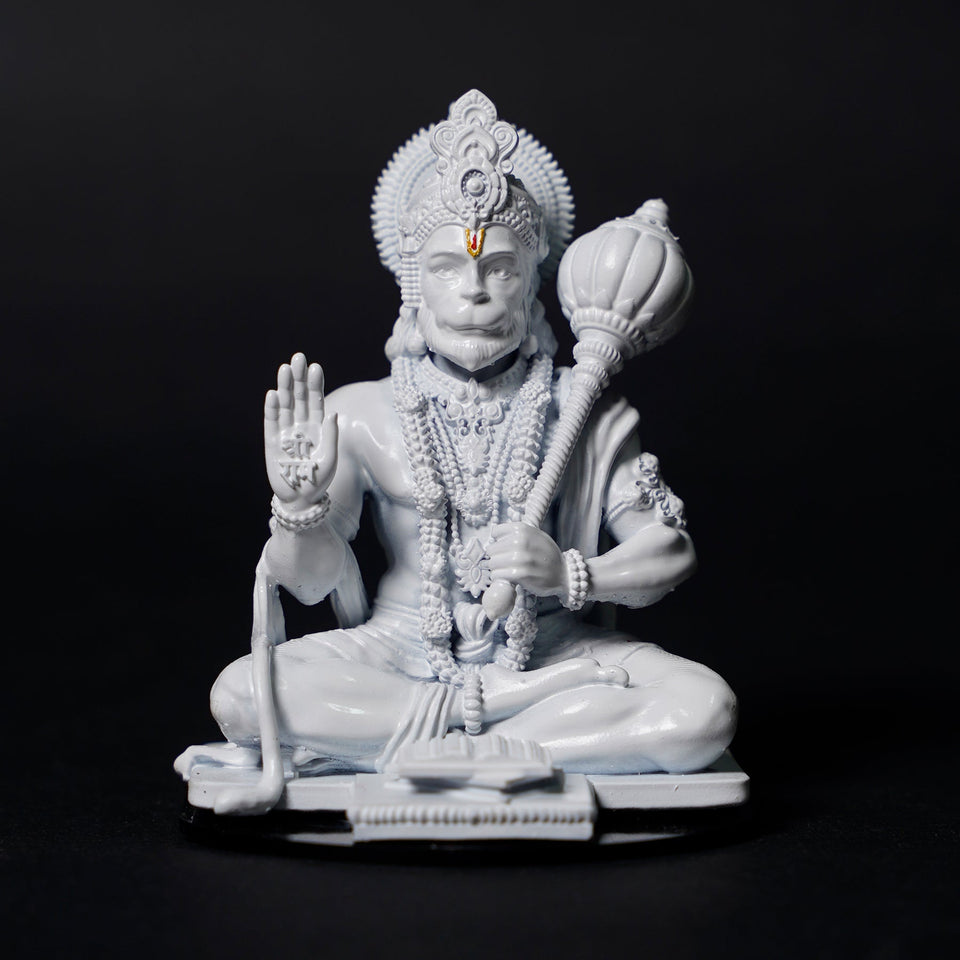 Lord Hanuman Ji — Seated Blessing Idol | Gold Finish | Car Dashboard