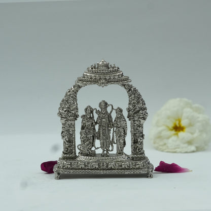Ram Darbar Idol with Ornate Arch – Handcrafted Shri Ram, Sita, Lakshman & Hanuman Murti
