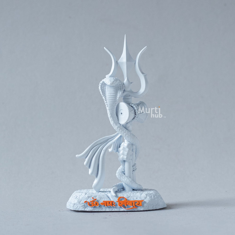 Shiva's Trishul Damru — Om Namah Shivay | Hand-Painted Resin Idol for Car Dashboard