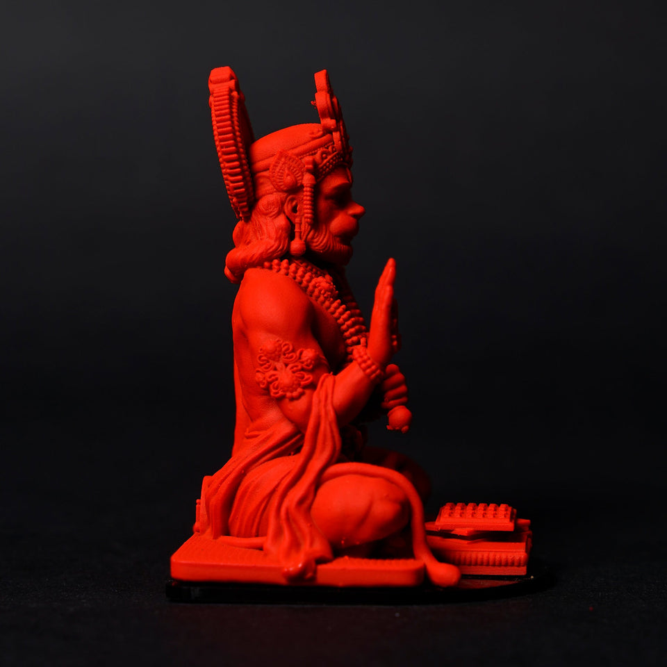 Lord Hanuman Ji — Seated Blessing Idol | Gold Finish | Car Dashboard