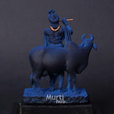 Krishna with Cow Rama Blue