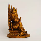Lord Ganesha – Seated Blessing Idol | Antique Gold | Car Dashboard | Murtihub