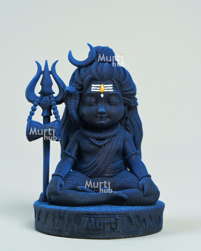 Baal Shiva Idol – The Serene Meditator | Hand-Painted Resin Murti