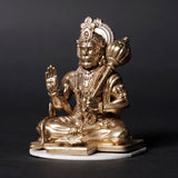 Lord Hanuman Ji — Seated Blessing Idol | Copper Gold Finish | Car Dashboard