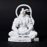 Pavan Sut Hanuman Ji — The Road Guardian | Pure White Finish | Car Dashboard Idol