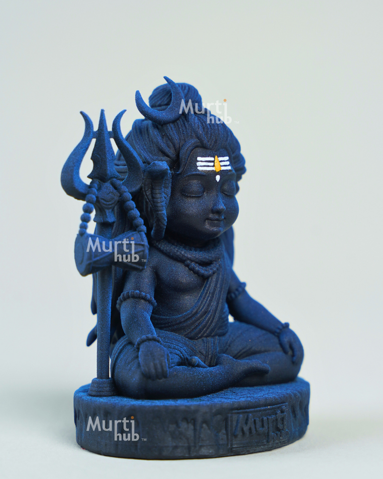 Baal Shiva Idol – The Serene Meditator | Hand-Painted Resin Murti