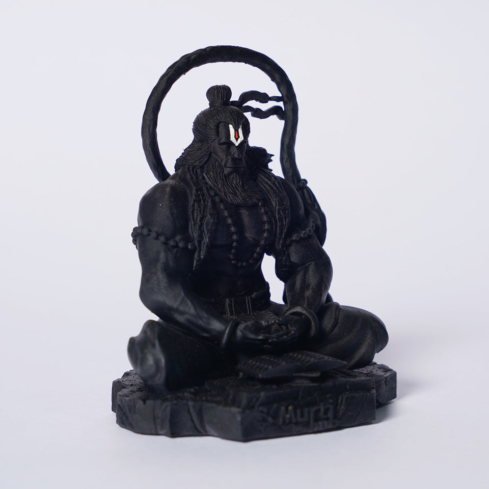 Pavan Sut Hanuman Ji — The Road Guardian | Matte Finish | Seated Blessing Idol for Car Dashboard