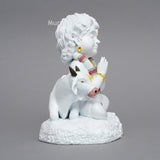 Baal Krishna with Cow — Divine Calm | Pure White Hand-Finished Idol for Home & Gift