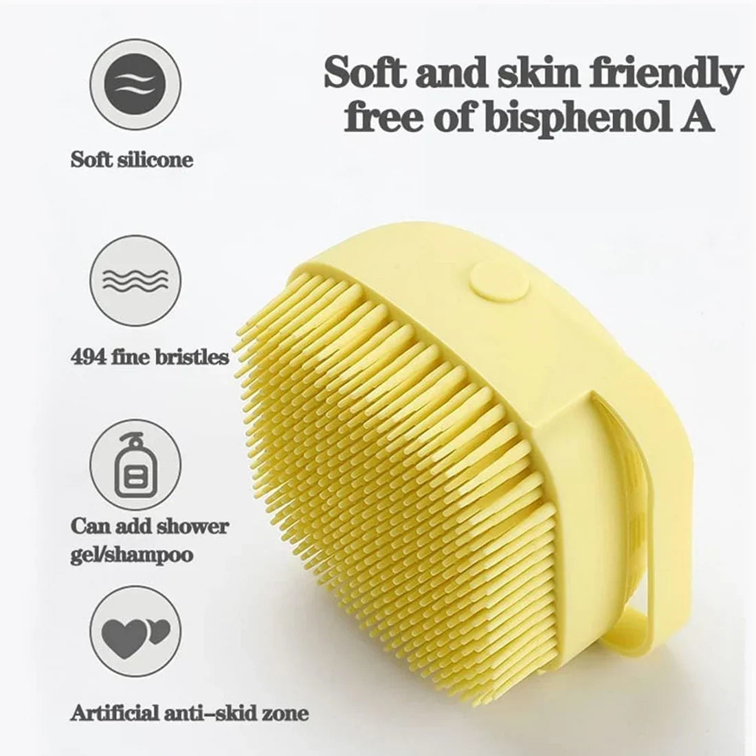 Silicone Bath Brush – Massage & Shampoo Dispenser For Shower