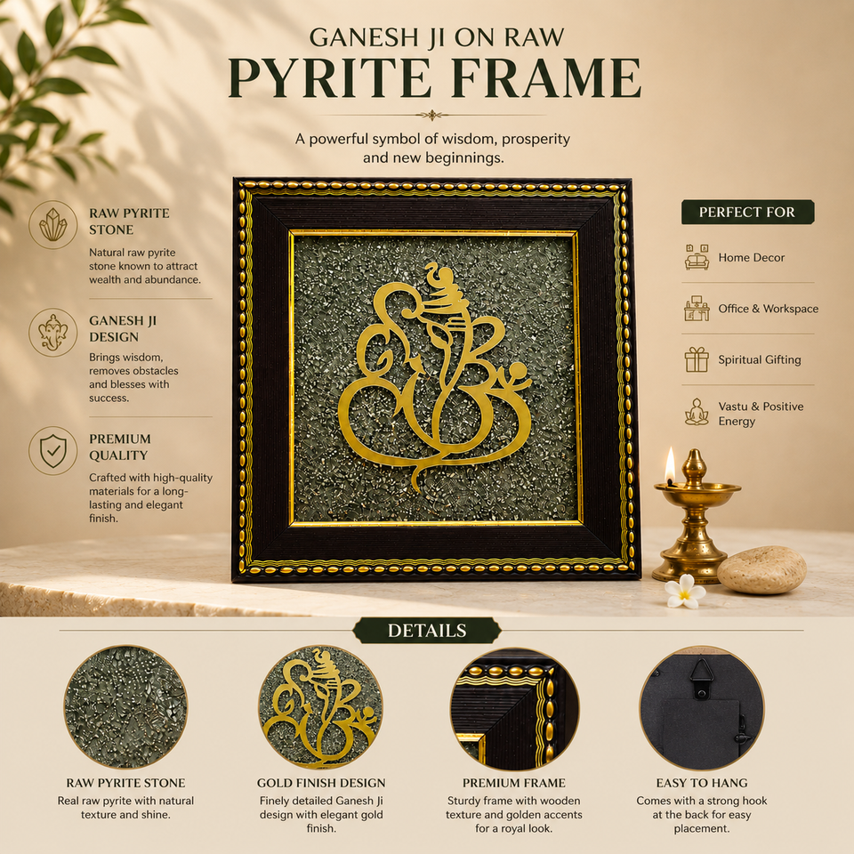 Pyrite Ganesha ji Frame