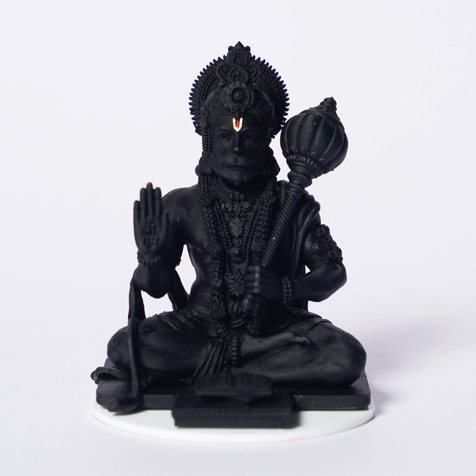 Lord Hanuman Ji — Seated Blessing Idol | Copper Gold Finish | Car Dashboard