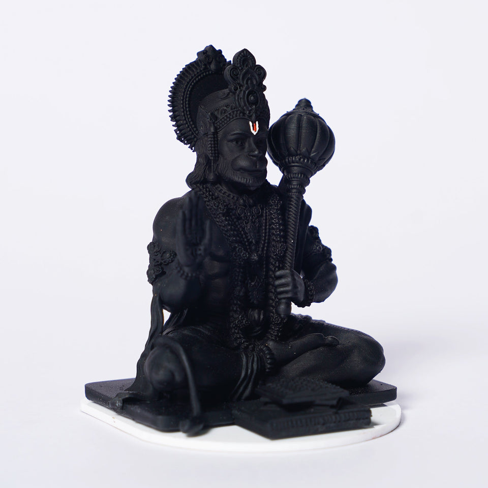 Lord Hanuman Ji — Seated Blessing Idol | Copper Gold Finish | Car Dashboard