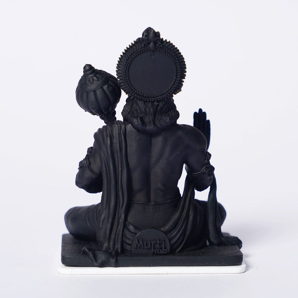 Lord Hanuman Ji — Seated Blessing Idol | Gold Finish | Car Dashboard