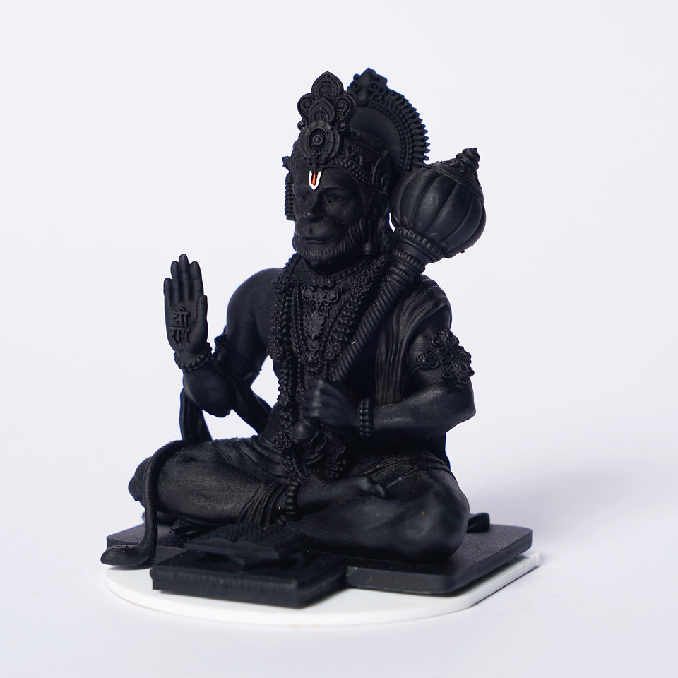 Lord Hanuman Ji — Seated Blessing Idol | Gold Finish | Car Dashboard