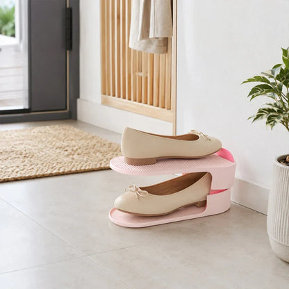 Adjustable Shoe Storage Rack – Space-Saving & Stackable Design