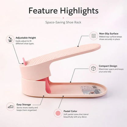 Adjustable Shoe Storage Rack – Space-Saving & Stackable Design