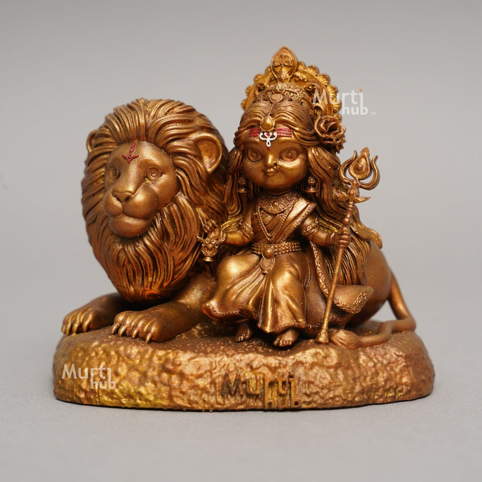 Baal Durga Maa with Lion – Car Dashboard Idol