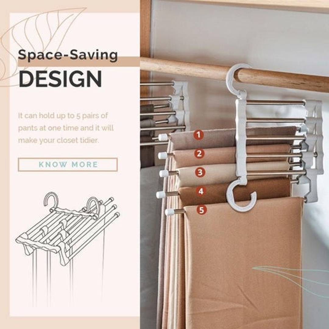 5-in-1 Space-Saving Pants Hanger