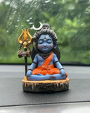 Baal Shiva Idol — The Serene Meditator | Hand-Painted, 7 cm | Car Dashboard & Home